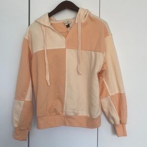 Orange color block sweatshirt